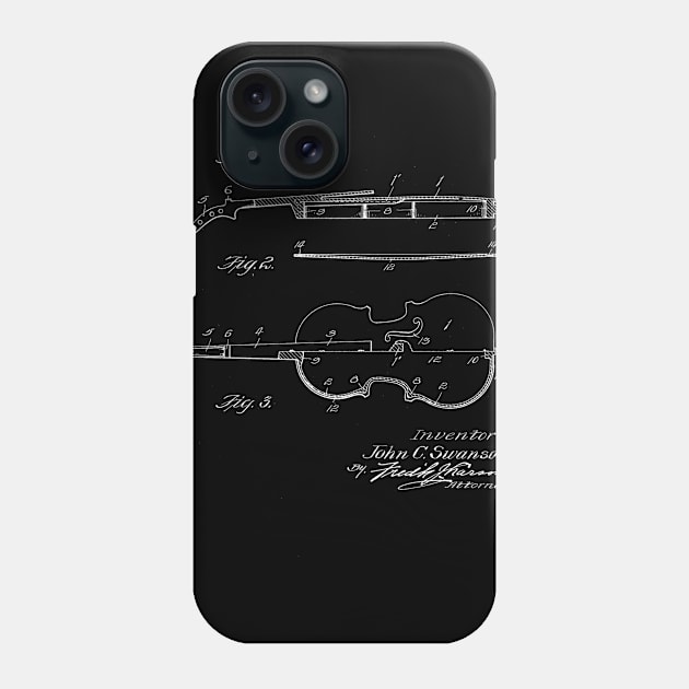 Violin Vintage Patent Drawing Phone Case by TheYoungDesigns