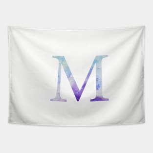 Blue Mu Watercolor Letter Tapestry