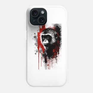 Capuchin Monkey Ink Painting Phone Case