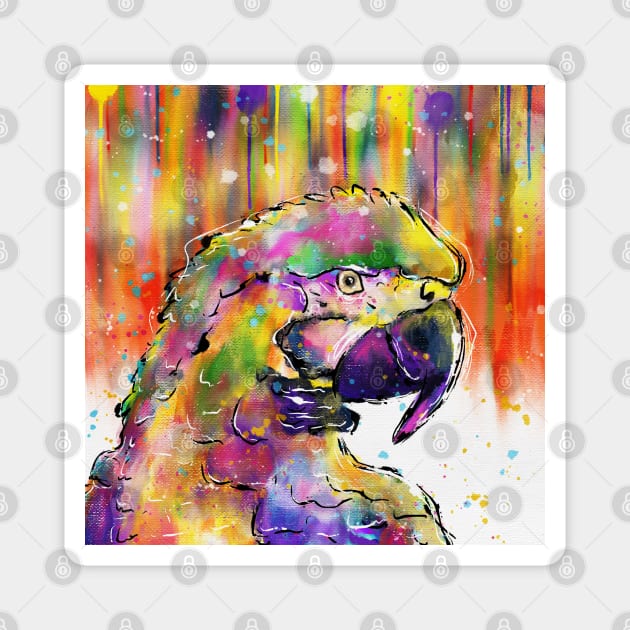 Bright fun Parrot Magnet by CharlieCreates