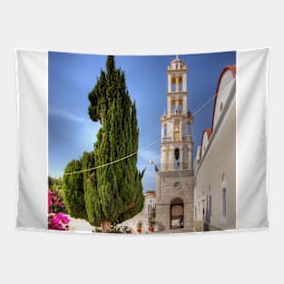 Cyprus Pine and Bell Tower Tapestry