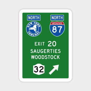 New York Thruway Northbound Exit 20: Saugerties Woodstock Catskills Magnet