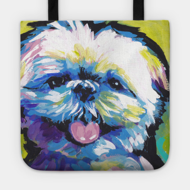 Shih Tzu Bright Colorful Pop Dog Art Shih Tzu Tote Teepublic