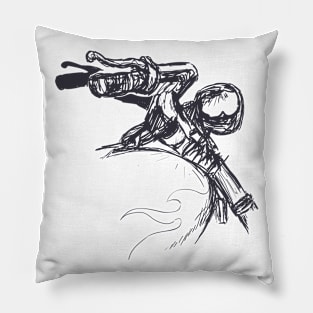 Motorcycle Sketch Design Pillow