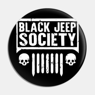 black jeep society jeep Pin