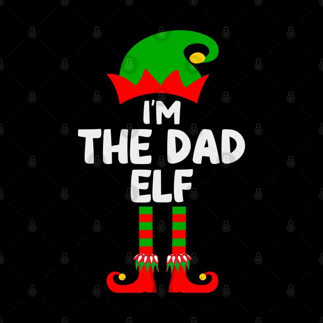 Dad Elf Matching Family Group Christmas Party Pajama by DragonTees