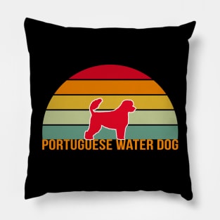 Portuguese Water Dog Vintage Silhouette Pillow