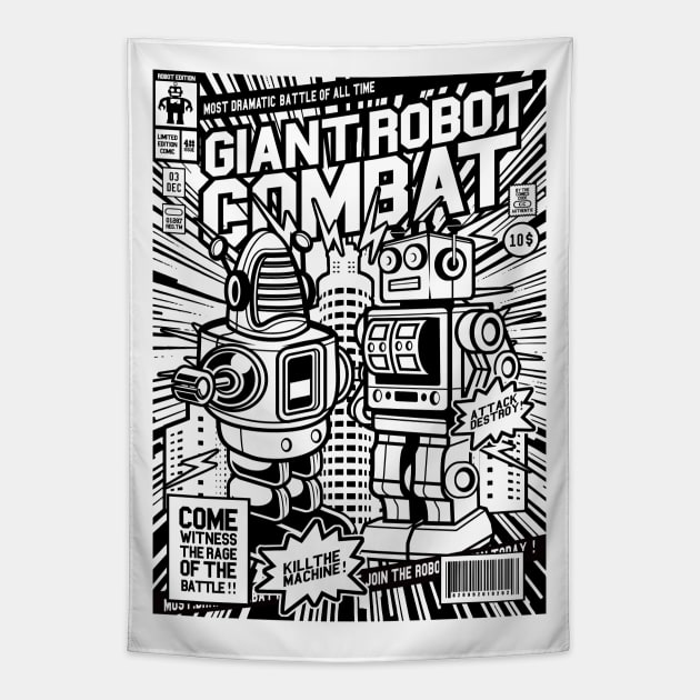 Giant Robot Combat Tapestry by CRD Branding