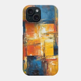 Minimalistic Geometric Patterns in an Abstract Oil Painting Phone Case