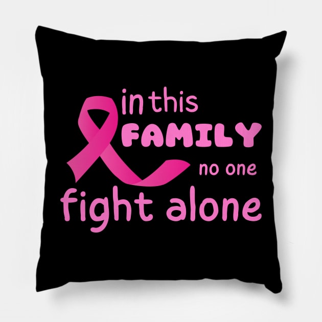 In this family no one fight alon cancer fight Pillow by Maroon55