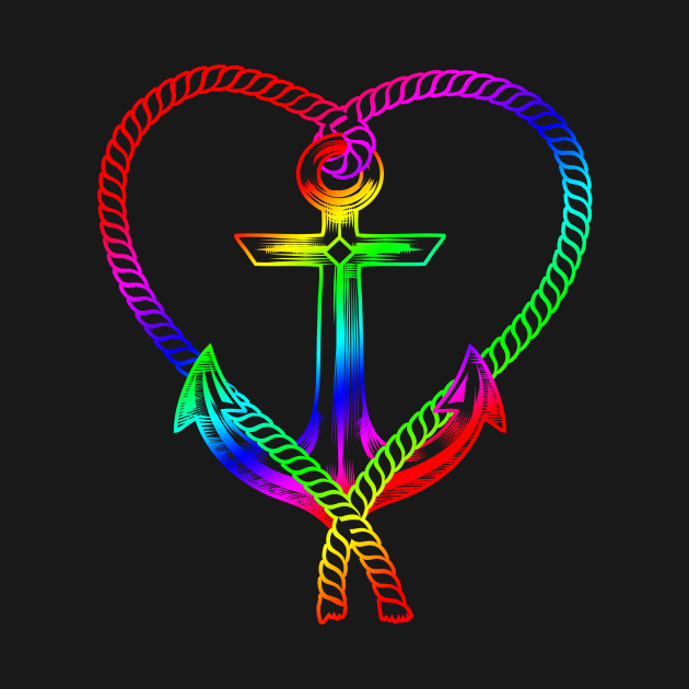 'Rainbow Heart With Anchor' Awesome LGBTQ Pride Day Gift by ourwackyhome