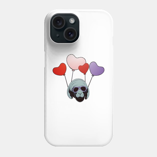 manatee floats on balloons Phone Case by GraphGeek