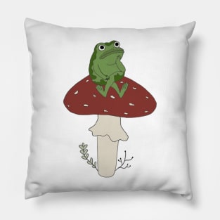 Over the Garden Wall frog on mushroom Pillow