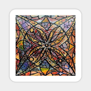 Stained Glass Mandala 40-29 by Julie Ann Stricklin Magnet