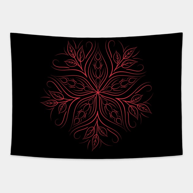 Red Mandala Tapestry by SWON Design