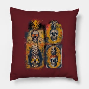 Pineapple skulls 1 Pillow