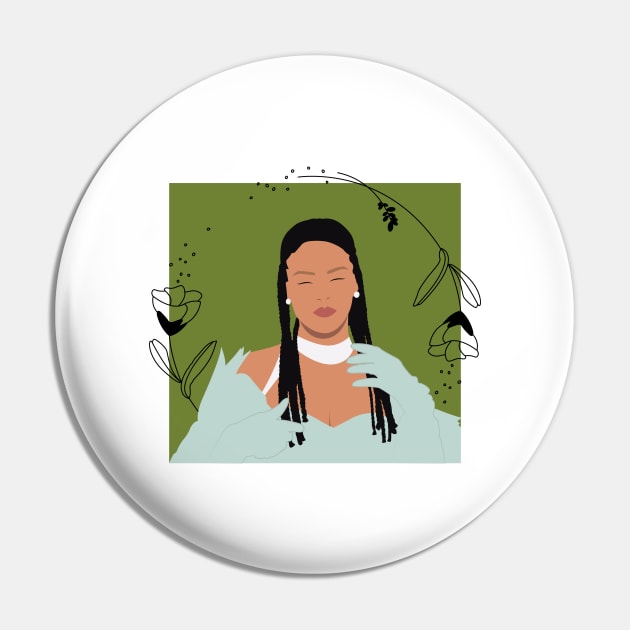 Rihanna Portrait Pin by AndyDesigns