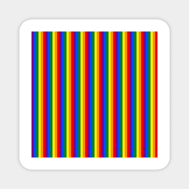 Mini Vertical Gay Pride Rainbow Beach Stripes Magnet by podartist