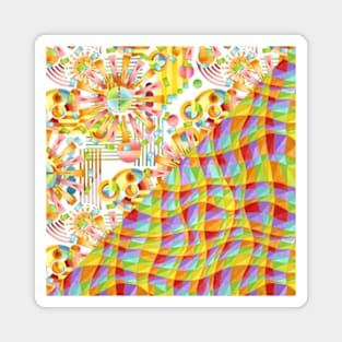 Firework Rainbow Plaid Magnet