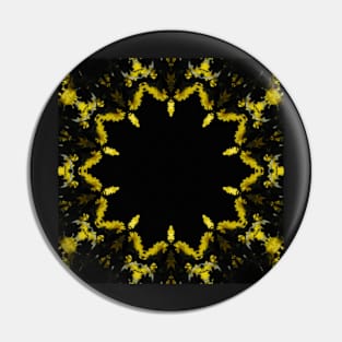 Yellow Chrysanthemum Light and Shadow Kaleidoscope pattern (Seamless) 21 Pin