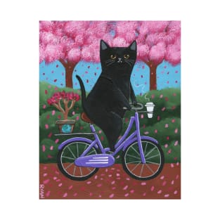 Black Cat Earth Day Bicycle Ride T-Shirt