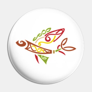 Tribal Flying Fish Pin