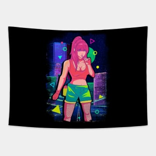 Cute Vaporwave Anime Girl Aesthetic Dance Music Tapestry