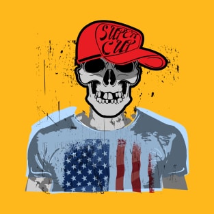 Best Skull T Shirt American Flag tee shirts Gifts T-Shirt