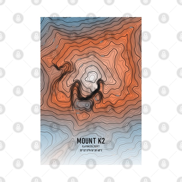 Mount K2 Topographic Map by MapCarton