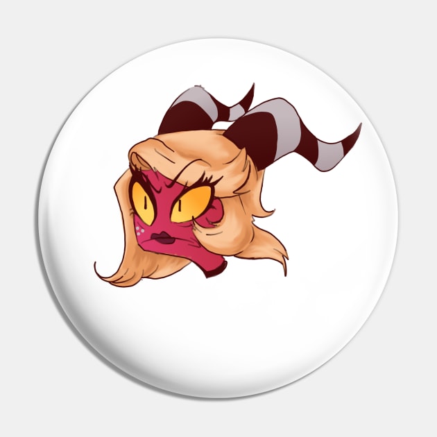 Moxie in Drag - Helluva Boss Moxxie Imp Karen pink Pin by sheehanstudios