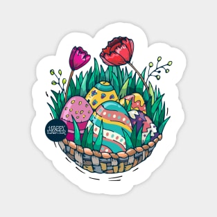 Happy Easter! Colorful Happy Easter Egg Magnet