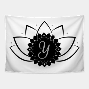 Y - Lotus Flower Monogram Tapestry