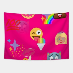 hot pink emoji Tapestry