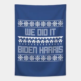 we did it - biden harris ugly christmas sweater Tapestry