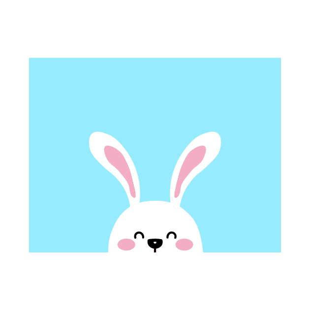 Cute Happy Bunny Rabbit by SherabArts