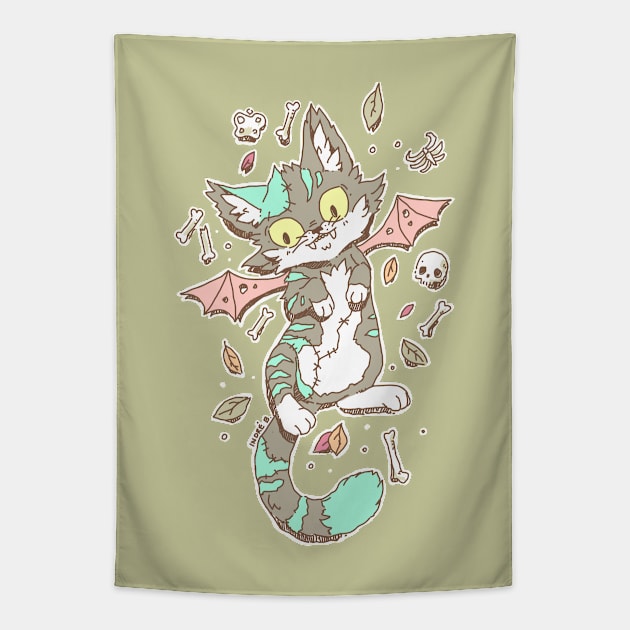 Monster Cat Tapestry by Freeminds