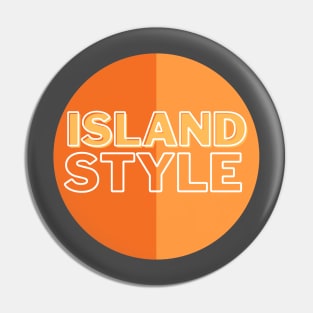 island style hawaii orange tricolor circle Pin