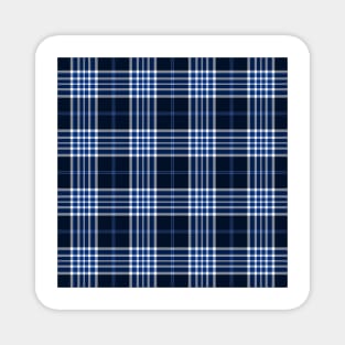 Blue Black and White Tartan Plaid Pattern Magnet