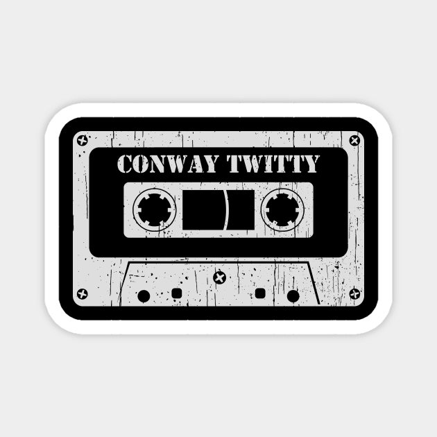 Conway Twitty - Vintage Cassette White Magnet by FeelgoodShirt