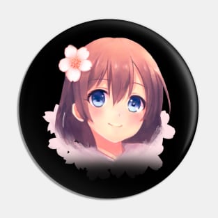 Anime girl with sakura Pin