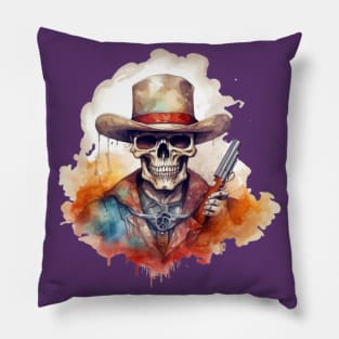 Skull With Guns Pillow