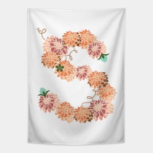 Letter S Floral Tapestry