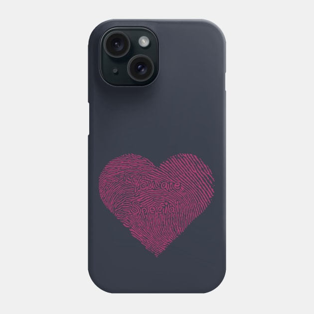 You are special - Finger Print Heart Valentine's Day Gift Phone Case by KalebLechowsk