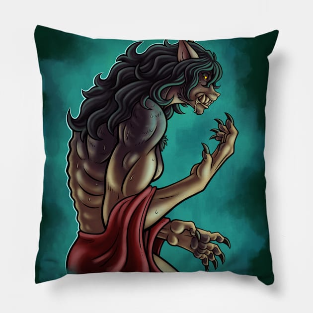 Crimson Dames - Orphan Shewolf Transformation - Art on back Pillow by Ciel of Studio-Aegis