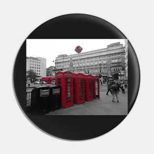 Red London Phone Booth Charing Cross Pin