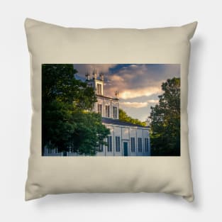 Sharon Temple In Evening Light Pillow