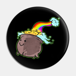 A Pot Of Gold At The End Of A Rainbow For St. Patricks Day Pin