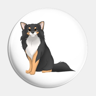 Black & Tan Longhaired Chihuahua Dog Pin