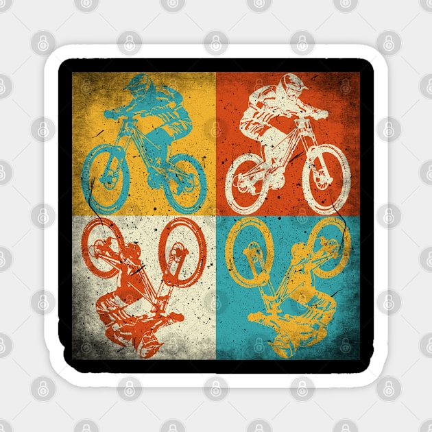 Biking practice. Retro squares Magnet by SerenityByAlex