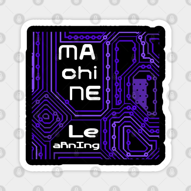 Machine Learning Circuit Board | Purple White Magnet by aRtVerse